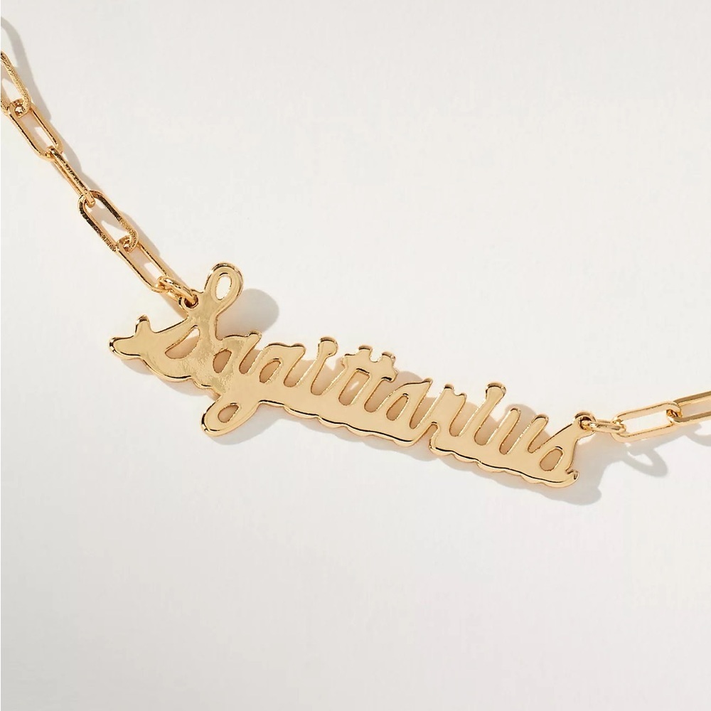Anthropologie Sagittarius Zodiac Necklace - 14k Gold Plated - NWT - Picture 1 of 5